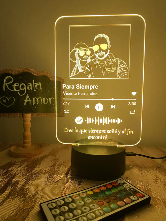 Lampara diseño en líneas con estilo Spotify